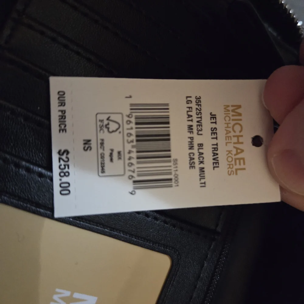 Michael Kors Black MK Logo Zip Wristlet